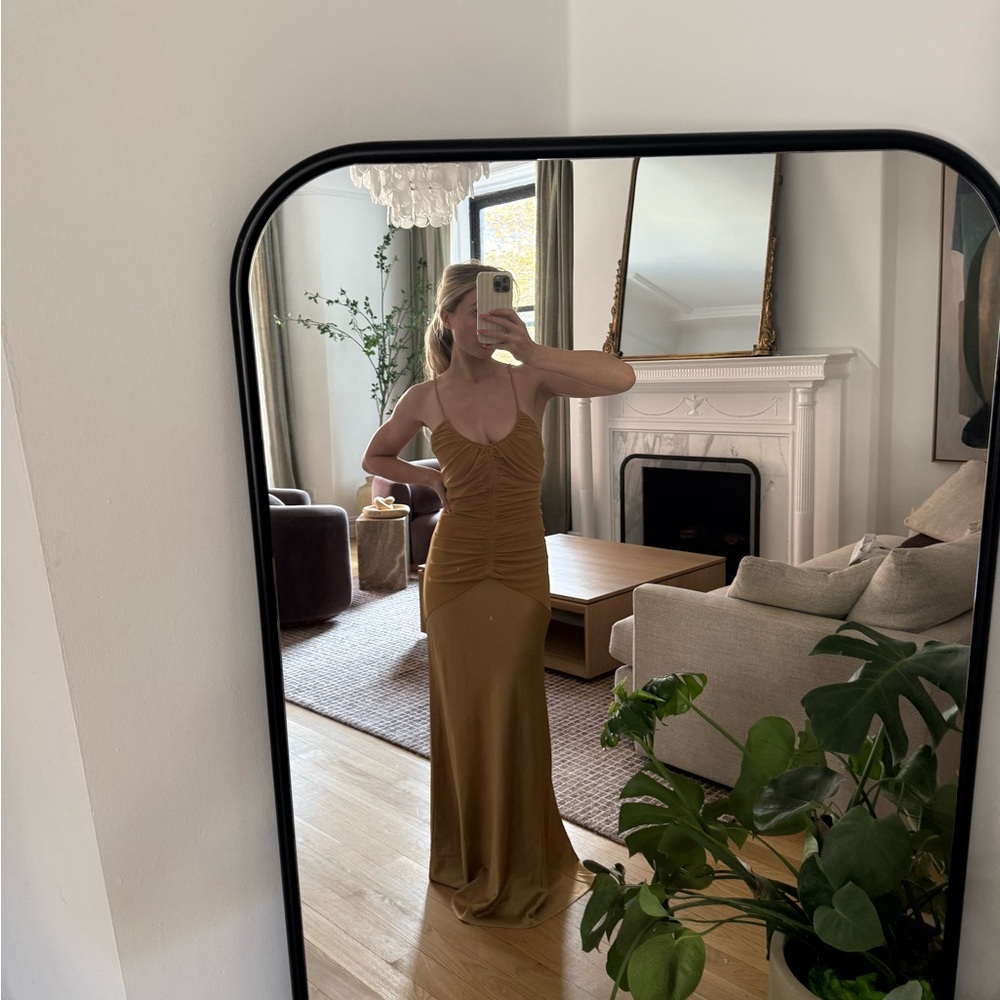 PrettyLittleThing Gold Maxi Dress